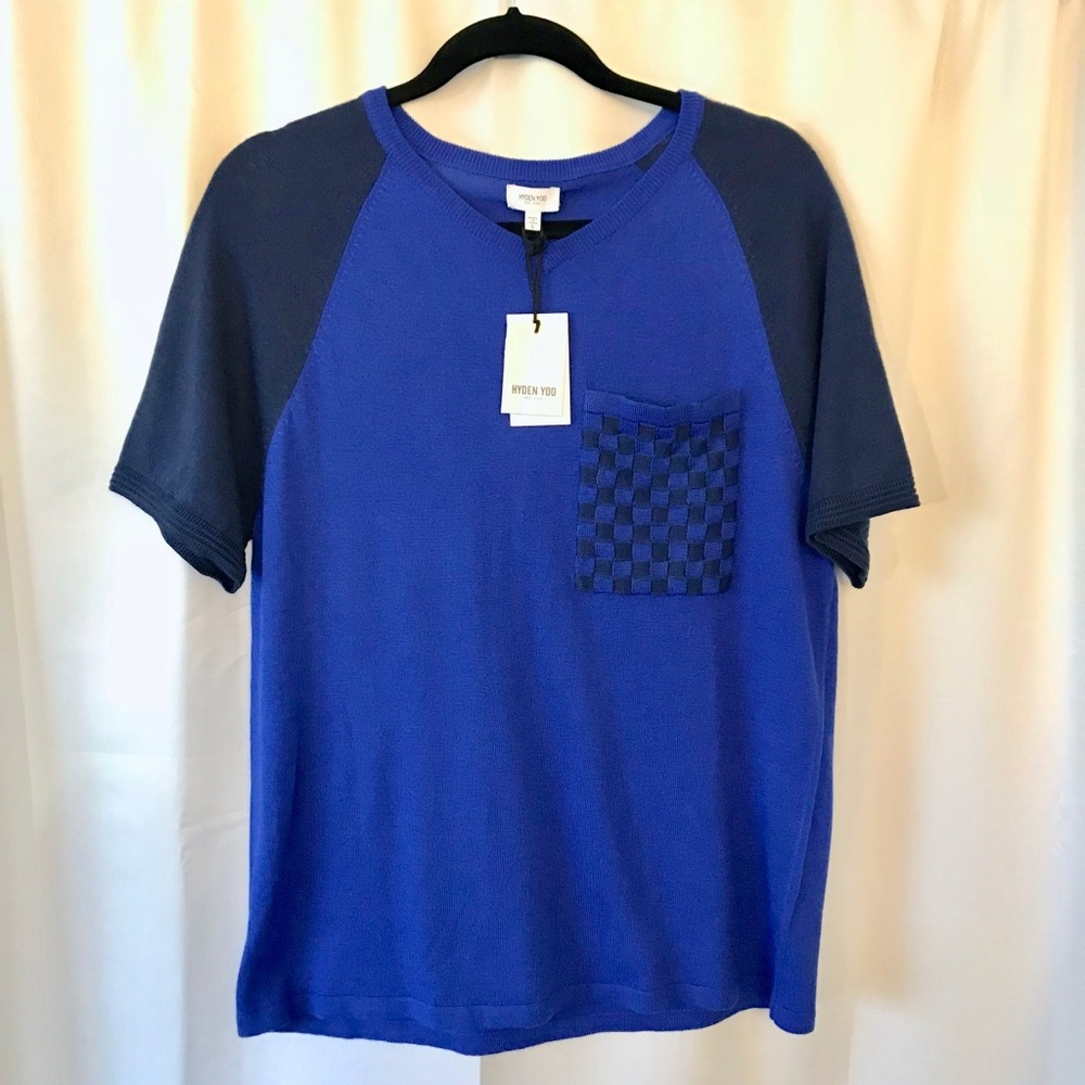 Hyden Yoo Short Sleeve With Checkered Pocket Knit